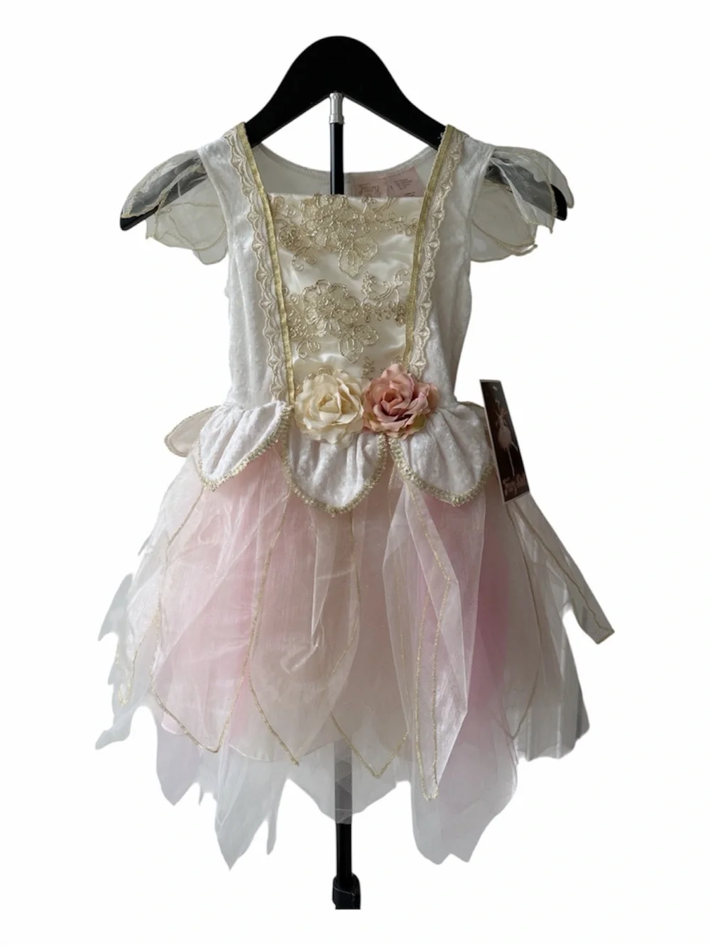 Girl’s Halloween Pink & Ivory Delicate Fairy Dress Costume